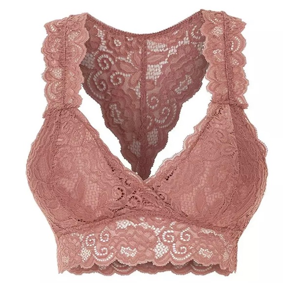 Other - ♥️ Nude Pink Lace Lingerie Wireless Push Up Bra ♥️